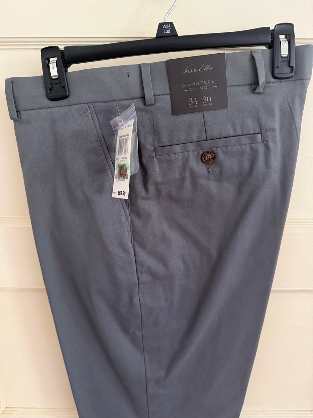 Tasso Elba Men's Chino Pants in Slate Gray